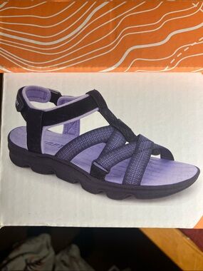 J Sport Women’s Lavender and Black Strappy Sandals